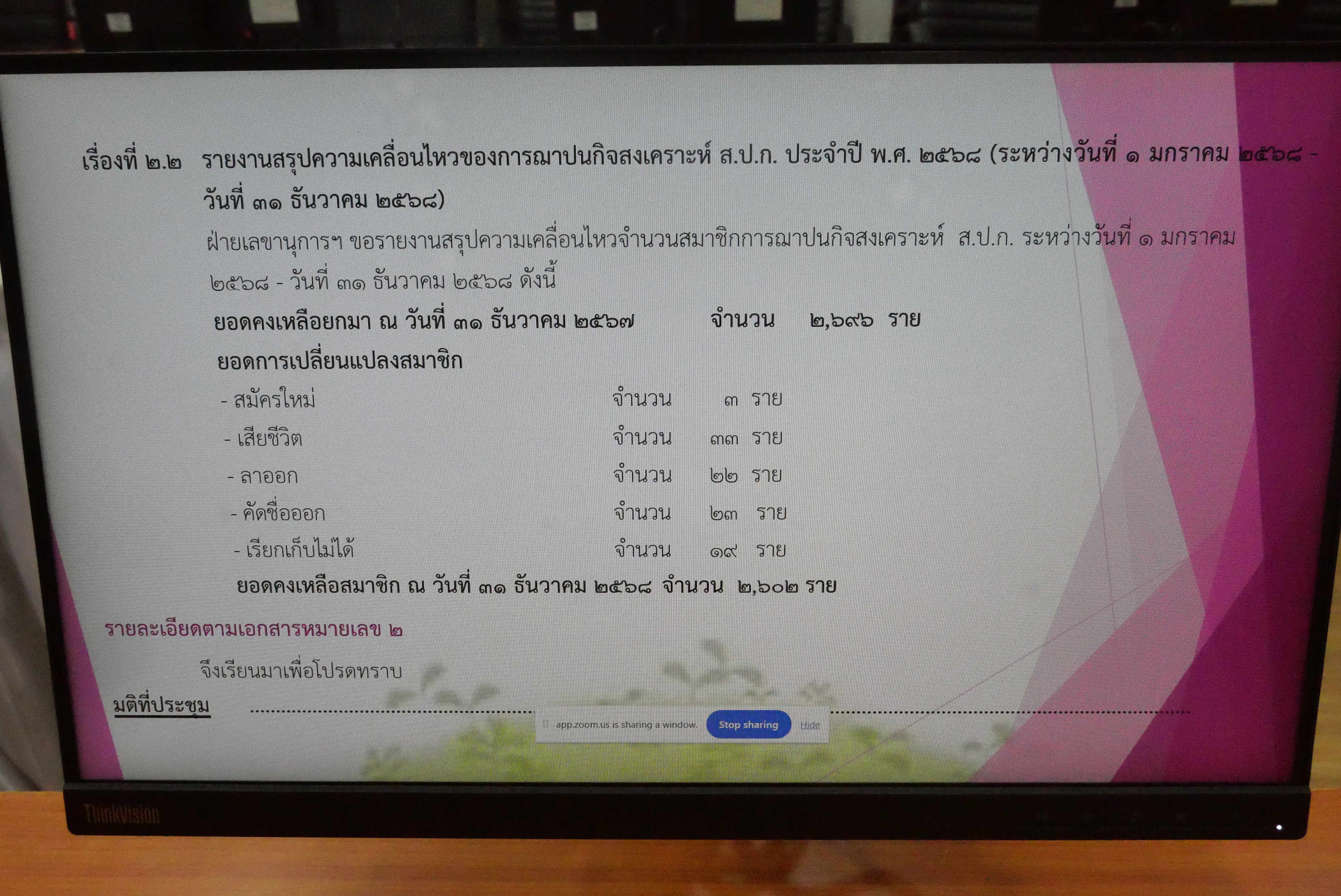 title - การประชุมคณะกรรมการดำเนินการการฌาปนกิจสงเคราะห์ ส.ป.ก. ครั้งที่ 1/2569 